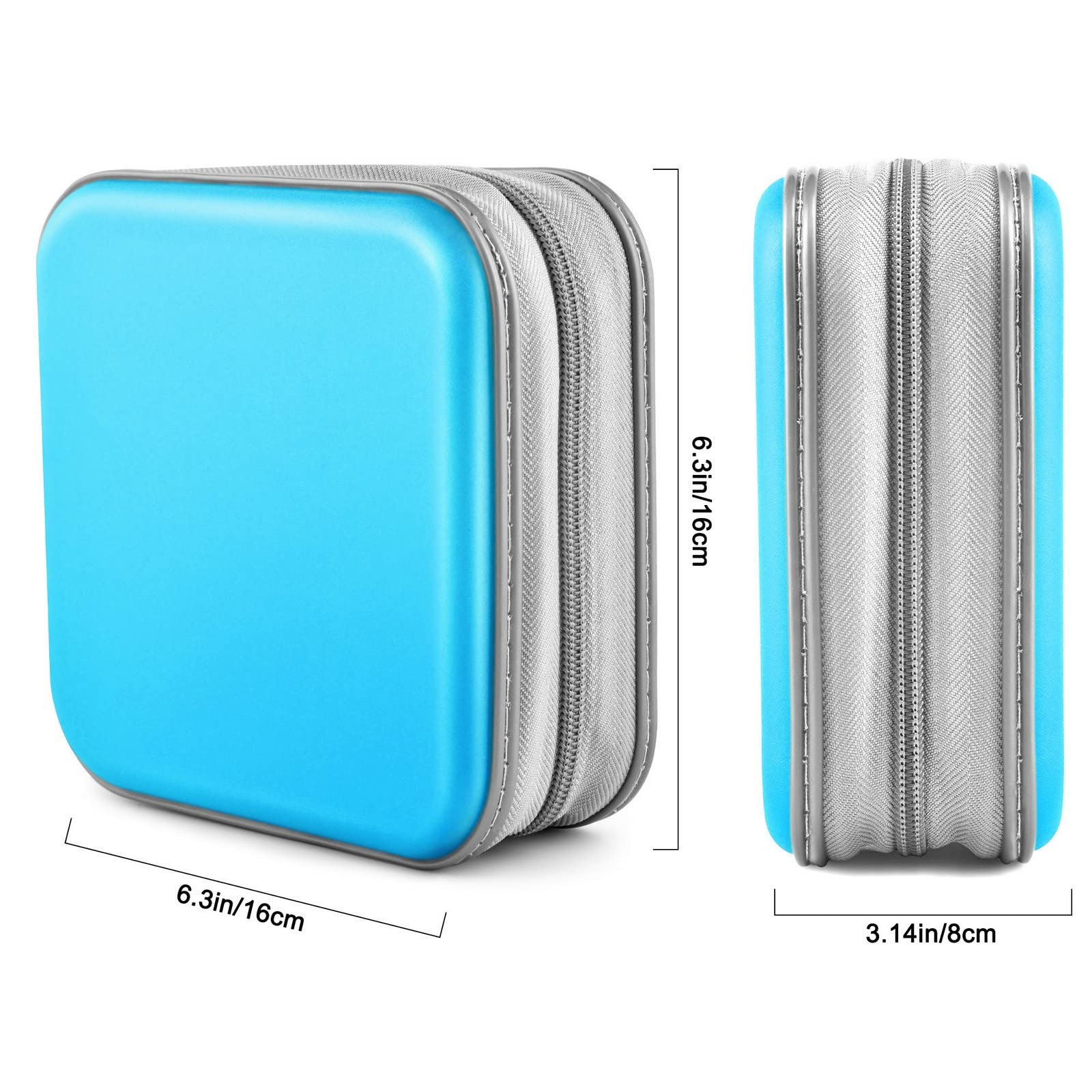 Bivisen CD/DVD Case Wallet, 48 Capacity, Sky Blue, Plastic, Portable Storage Organizer