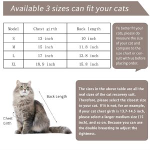 Jiupety Cat Surgical Recovery Suit, Cat Bodysuit for Abdominal Wound After Surgery Or Skin Diseases, Substitute E-Collar, L Size, Anti-Licking Surgical Cat Onesies, Leopard.