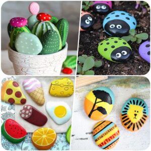 River Rocks for Painting 25 Pcs Large 2-3 Inch Flat Smooth Painting Stones Craft Rock to Paint for Kids Crafts Painting Bulk