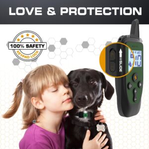 INVIROX Shock Collar for Large Dog [Spark K9] 124 Levels with Remote 1100yd Range, Night-Light Mode for Medium Dogs IP67 Waterproof Training Collar for Dogs