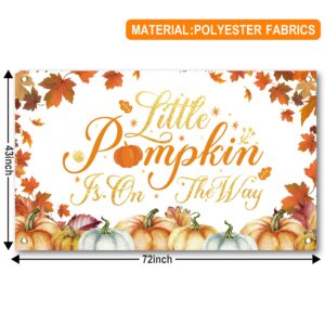 Little Pumpkin Baby Shower Decorations, Little Pumpkin Balloon Garland Arch Kit with Little Pumpkin Photography Backdrop Banner for Fall Theme Little Pumpkin Baby Shower Party Decorations