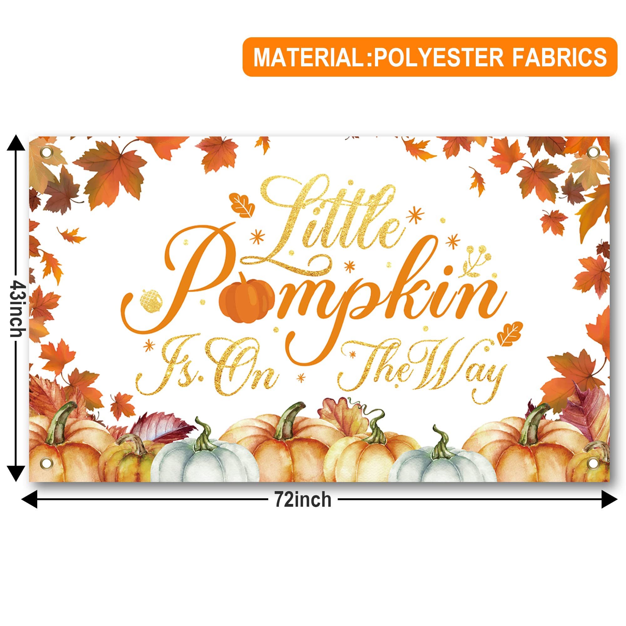 Little Pumpkin Baby Shower Decorations, Little Pumpkin Balloon Garland Arch Kit with Little Pumpkin Photography Backdrop Banner for Fall Theme Little Pumpkin Baby Shower Party Decorations