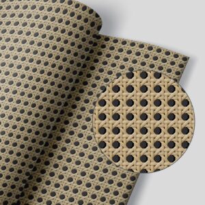 JiffDiff Rattan Wallpaper Cane Contact Paper Peel and Stick Wallpaper Hexagon Weave Rattan Furniture Cabinet Contact Paper 17.3 x 118.11in