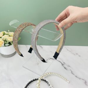 Bigfety Acrylic Headband Holder, 2 Pack Clear Headband Organizer Stand, Hair Accessories Storage