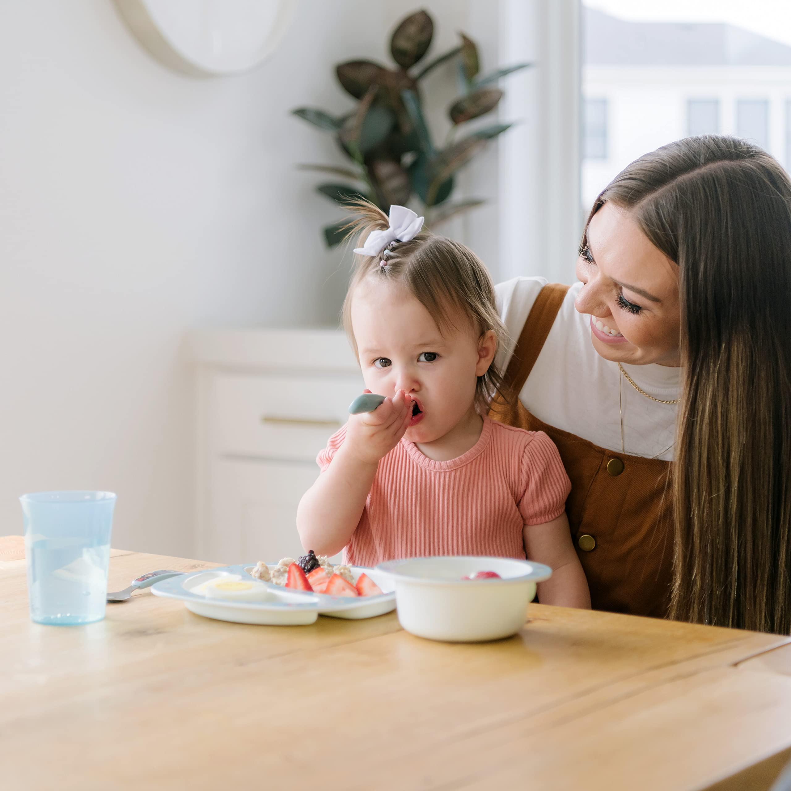 The First Years Disney Dumbo Meal Time Toddler Feeding Supplies - Includes Toddler Plate, Toddler Bowl, Cup, Fork, and Spoon - Baby Feeding Supplies - 5 Count