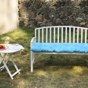 COSNUOSA Outdoor Bench Cushion Waterproof Outdoor Loveseat Cushions Swing Cushions Bench Cushions for Indoor Furniture Sky Blue 60x20 Inches