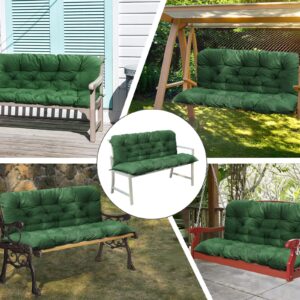 COSNUOSA Swing Replacement Cushions Waterproof Porch Swing Cushions 2-3 Seater Outdoor Swing Cushions for Outdoor Furniture Dark Green 60x40 Inches