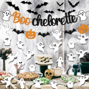 35 PCS Boochelorette Party Decorations Halloween Banner Ghost Bat Wall Decor Pumpkin Theme for Bachelorette Engagement Wedding Bridal Shower Hen Party Supplies