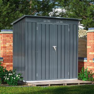 outdoor storage shed 6x4 ft outdoor shed,garden shed metal shed with lockable door,backyard shed for patio lawn backyard,perfect to store garden tools,bike accessories,lawn mower,trash can etc.