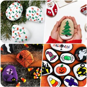 River Rocks for Painting 25 Pcs Large 2-3 Inch Flat Smooth Painting Stones Craft Rock to Paint for Kids Crafts Painting Bulk