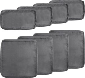 crownland 8-piece patio cushion slipcovers for outdoor furniture patio sofa couch outside zipper design with 4 seat cushion covers and 4 back covers, suitable for replacement sofa seat (grey)