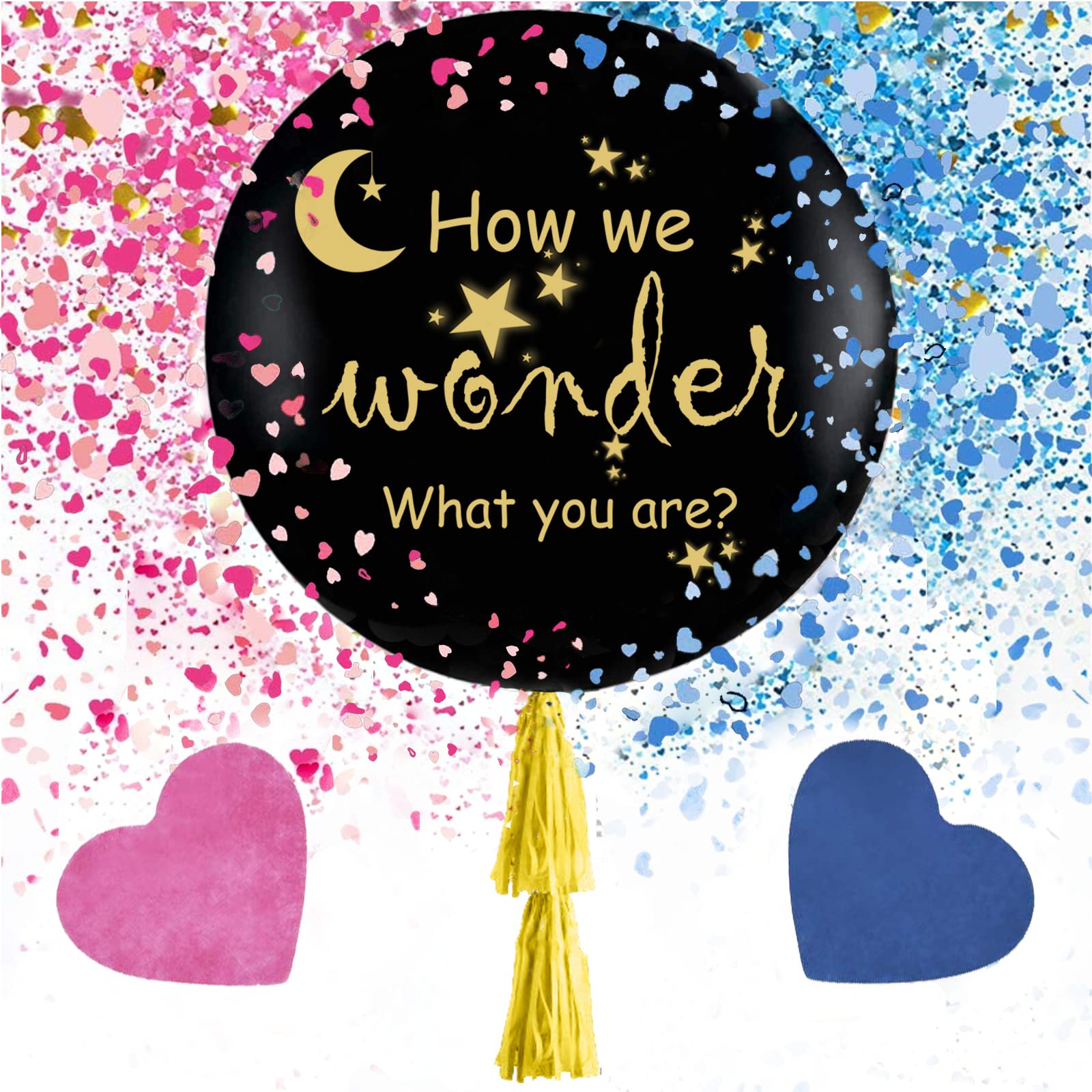 How We Wonder What You Are Gender Reveal Balloon,36 Inch