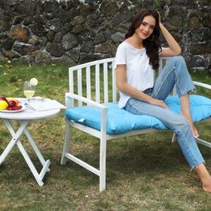 COSNUOSA Outdoor Bench Cushion Waterproof Outdoor Loveseat Cushions Swing Cushions Bench Cushions for Indoor Furniture Sky Blue 60x20 Inches