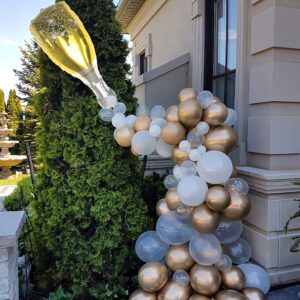 Champagne Bottle Balloon Garland Arch Kit， Happy New Year Decorations, for Store Opening Birthday Wedding Baby Shower Bachelorette Anniversary Party