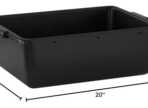 Krollen Industrial 6-Pack 20" x 15" x 7" 9 Gallon Black Polypropylene Plastic Bus Tub/Bus Box