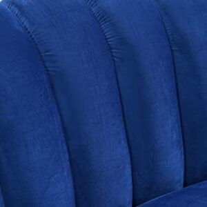 Legend Furniture Velvet Curved Sectional Round-Shaped Couch for Living Room Standard Sofa, 142", Blue