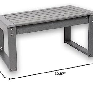 LAUREL CANYON Outdoor Coffee Table HDPE Recycled Plastic Patio Porch, Yard, Park, Lawn, Slate Grey