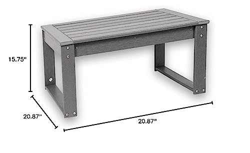 LAUREL CANYON Outdoor Coffee Table HDPE Recycled Plastic Patio Porch, Yard, Park, Lawn, Slate Grey