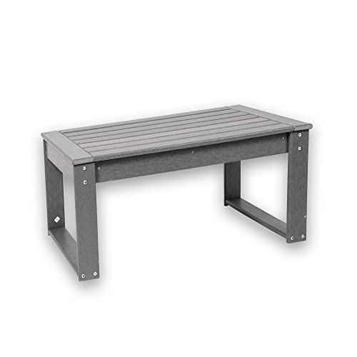 LAUREL CANYON Outdoor Coffee Table HDPE Recycled Plastic Patio Porch, Yard, Park, Lawn, Slate Grey