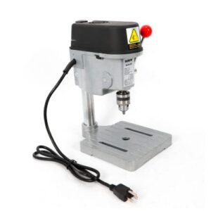 mini bench electric drill press, drill press rotary tool workstation stand with wrench power tools 1mm-10mm mini portable drill press ideal for drilling vertical & angled holes - bench drill