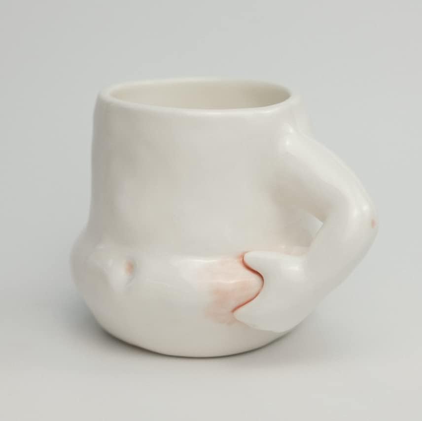 YINHEMEOW Fat Belly Mug 10 OZ Cute Ceramic Mug Original Handmade Coffee Mug With Hand Handle