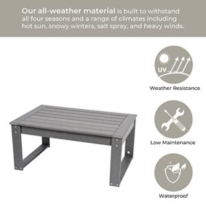 LAUREL CANYON Outdoor Coffee Table HDPE Recycled Plastic Patio Porch, Yard, Park, Lawn, Slate Grey