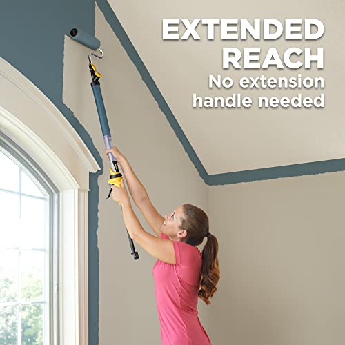 Wagner Spraytech 2419329 PaintStick EZ Roller Paint Roller, Long Handle Extension Roller for Painting Interior Walls and Ceilings