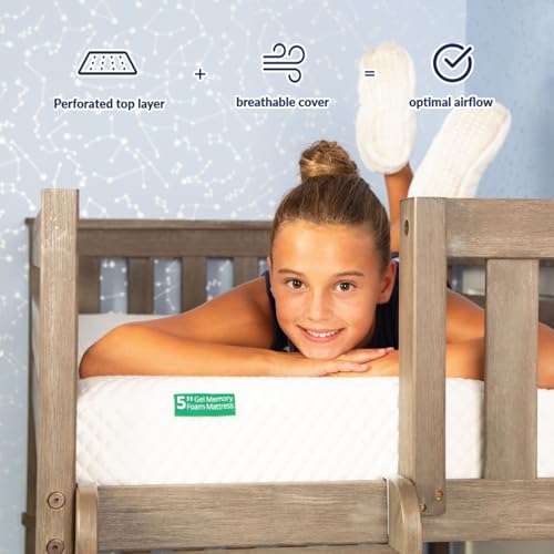 Max & Lily 5 Inch Mattress for Kids Bed/Bunk Bed, Memory Foam Mattress in a Box, Medium Firm Support with Breathable Cooling Cover, CertiPUR-US Certified, Full