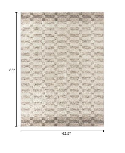 LUXE WEAVERS Checkered Geometric Beige 5x7 Area Rug, Indoor Carpet