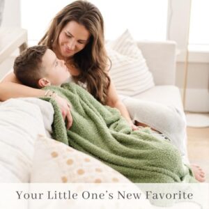 SARANONI Super Soft Comfy Bamboni Blanket for Kids and Teens 40" x 60" (Olive, 40" x 60")