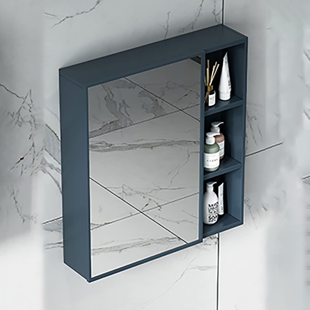 Wall Mount Bathroom Mirror Cabinet Medicine Cabinet Hanging Cabinet with Mirror Door Bathroom Wall Mirror Cabinet 23.5 * 25.5 INCH Blue/White/Black Aluminum Alloy, 23.5*25.5*4.3 inch