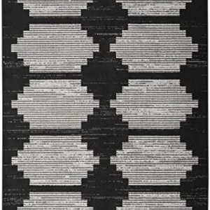 Nourison Modern Passion Geometric Black/Grey 6' x 9' Area -Rug, Easy -Cleaning, Non Shedding, Bed Room, Living Room, Dining Room, Kitchen (6x9)