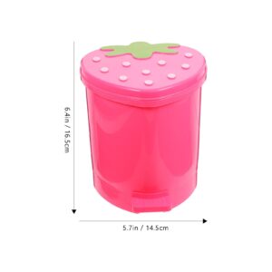 NUOBESTY Desktop Trash Can Desk Trash Can Pink Room Decor Small Fruit Trash Can Mini Recycle Bin Kawaii Decorative Flower Decorative Trash Can Pink Decor Office Plastic with Cover Trash Bin