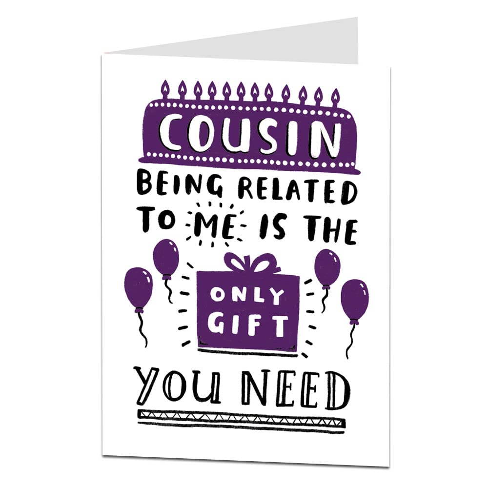 LimaLima Funny Birthday Card Cousin Being Related To Me