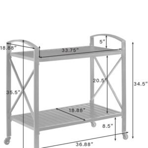 Crosley Furniture Kaplan Rolling Metal Outdoor Bar Cart for Backyard, Pool, Patio, Deck, Oil-Rubbed Bronze