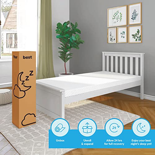 Max & Lily 5 Inch Mattress for Kids Bed/Bunk Bed, Memory Foam Mattress in a Box, Medium Firm Support with Breathable Cooling Cover, CertiPUR-US Certified, Full