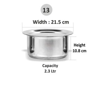 Stainless Steel Milk Pot/Tope with Lid, 6 L, 1 Piece (Silver)