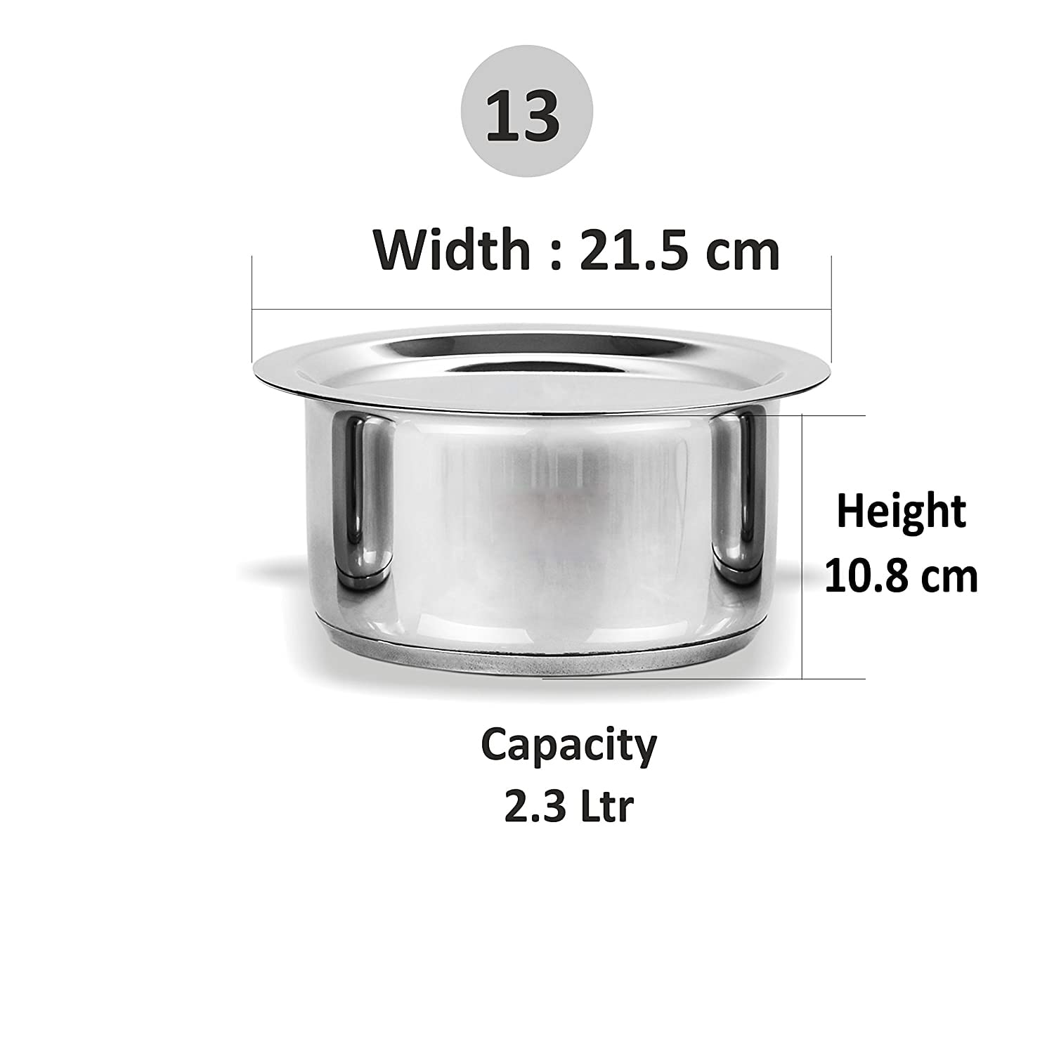 Stainless Steel Milk Pot/Tope with Lid, 6 L, 1 Piece (Silver)