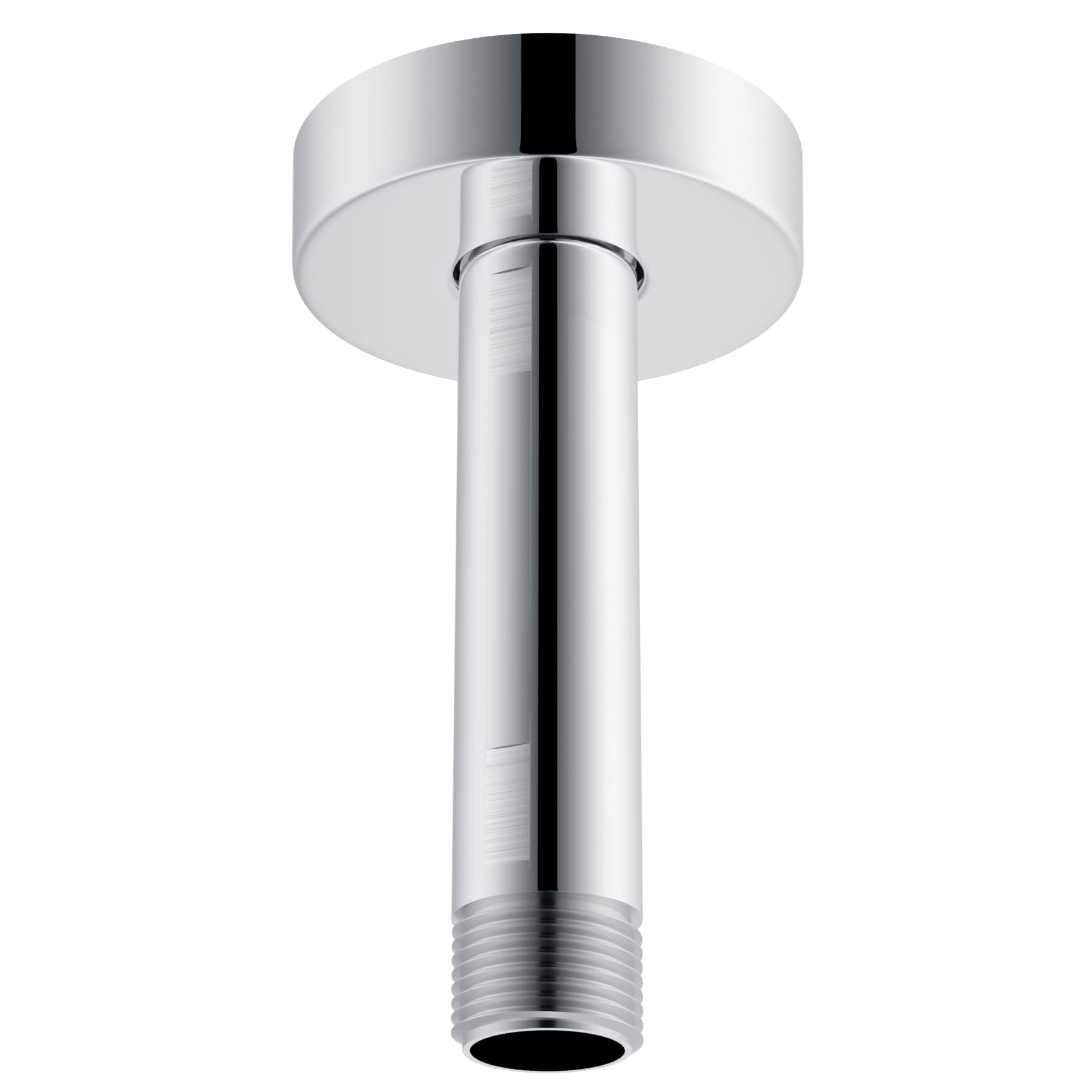 Hibbent All Metal Ceiling Mounted Shower Arm, 4 Inch Shower Head Extension Arm with Flange, Stainless Steel Straight Shower Arm For High Pressure Rain Shower Head, Shower Head Extender, Chrome