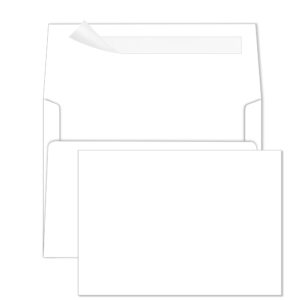 goefun blank note cards and envelopes 5 x 7 flat cardstock and a7 envelopes self seal 100 pack for wedding, invitations, diy cards, thank you cards & all occasion (unfolded)