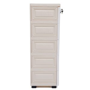 Gdrasuya10 Plastic Drawers Dresser Storage Cabinet with 6 Drawers,Closet Dresser Organizer,Stackable Vertical Clothes Storage for Hallway Entryway(Polar Bear Pattern)