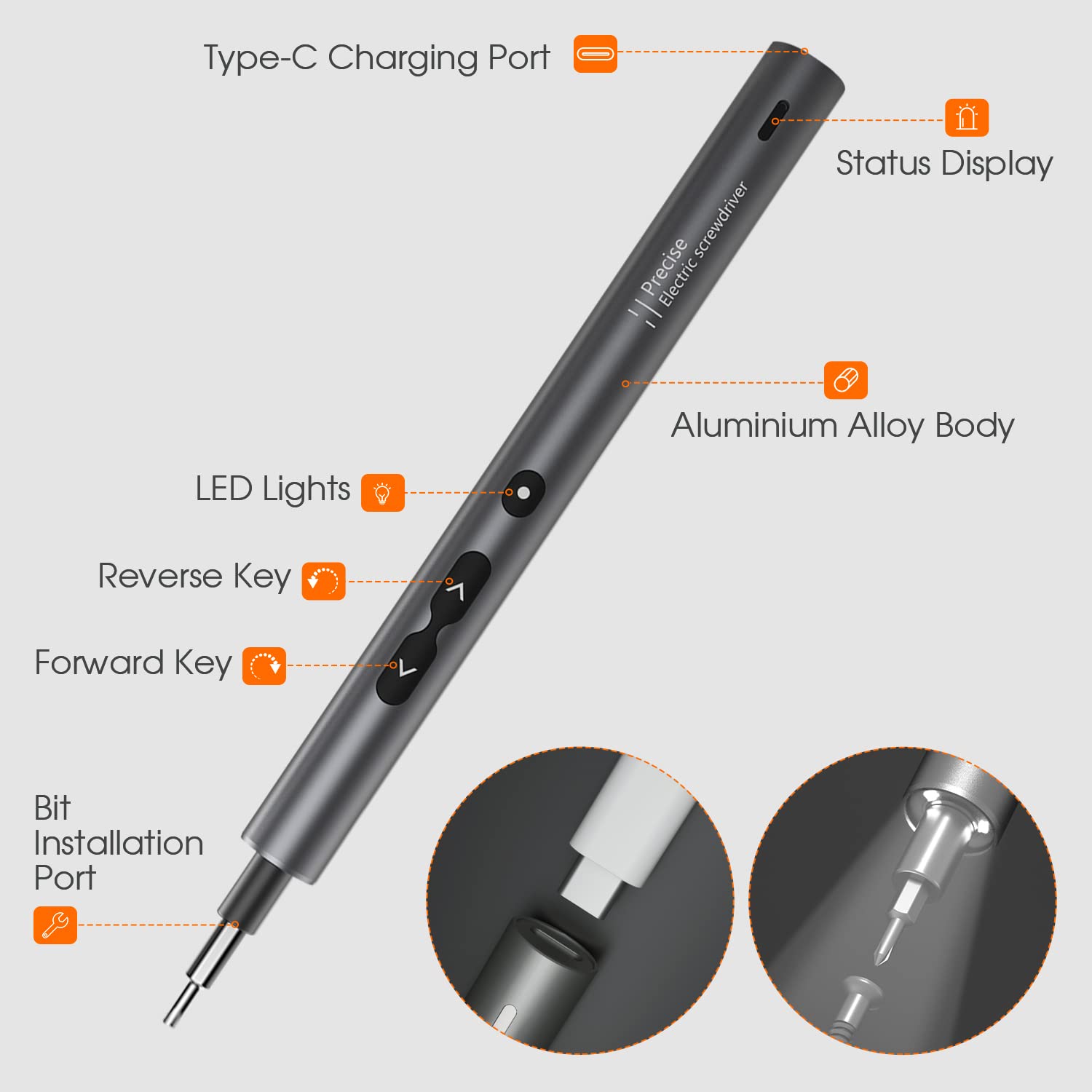 51 in 1 Electric Screwdriver Set, UF-TOOLS Portable Mini Rechargeable Cordless Precision Screwdriver with Battery & LED Light, Magnetic Driver Bits Set, Professional Repair Tool Kit for Electronics