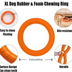 DLDER Dog Flying Disc Dog Chew Toy,Dog Toys for Aggressive Chewers Floating Dog Ring/Fetch Toys for Medium/Large Breeds Interactive Dog Pool Float Durable Toy for Training and Teeth Cleaning,28cm