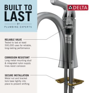 Delta Faucet Geist Single Hole Bathroom Faucet, Chrome Bathroom Faucets for Sink 1 Hole, Bathroom Sink Faucet, Faucet for Bathroom Sink, Drain Assembly Included, Chrome 15864LF