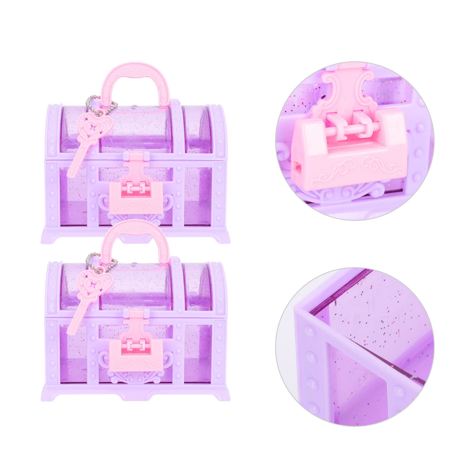 2pcs Box Treasure Chest Cosmetic Container Kids Jewelry Container Jewelry Organizer Toys for Girls Children Room Ornament Girls Bedroom Organizer Cosmetic Organizer