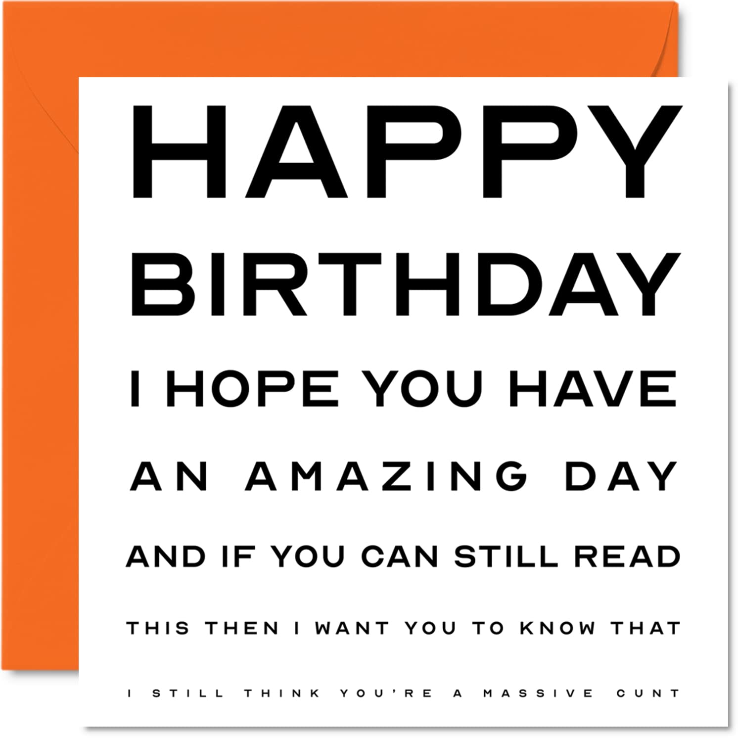 Stuff4 Rude Birthday Cards for Men Women - Eye Test C*nt - Funny Joke Happy Birthday Card for Him or Her, Humorous Gag Birthday Gifts, 5.7 x 5.7 Inch Humor Prank Offensive Greeting Cards Gift