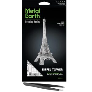 Metal Earth Premium Series Eiffel Tower 3D Metal Model Kit Bundle with Tweezers Fascinations