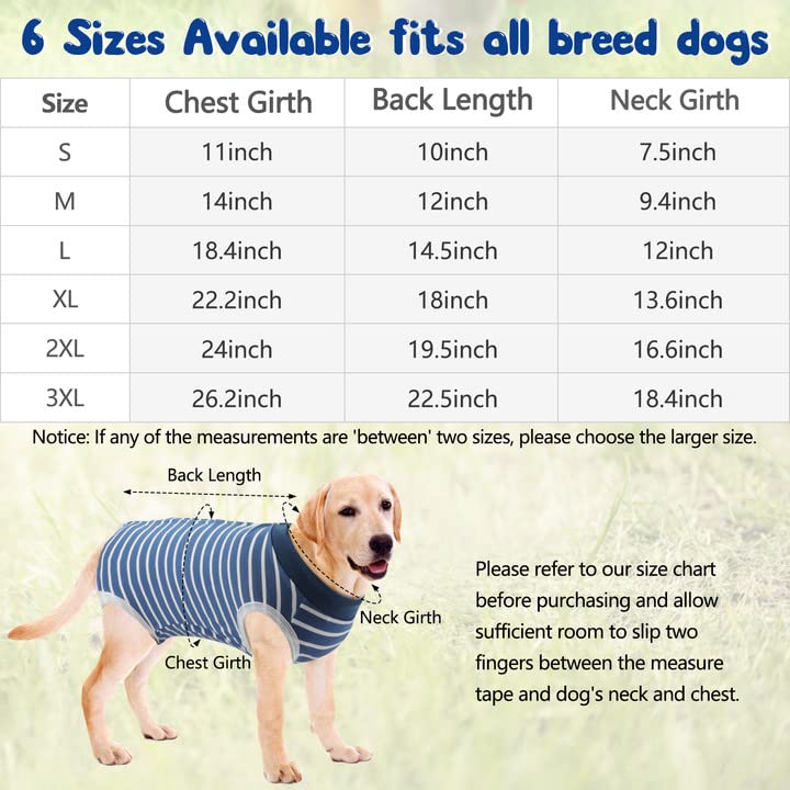 Rypet 2 Packs Dog Recovery Suit Abdominal Wound Surgical Clothes for Male Female Pet Surgical Snugly Suit After Surgery Anti-Licking Dog Onesies