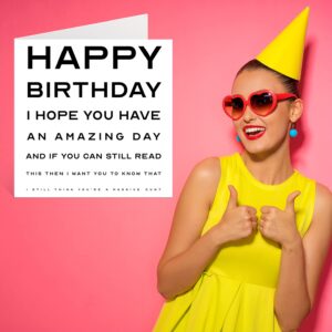 Stuff4 Rude Birthday Cards for Men Women - Eye Test C*nt - Funny Joke Happy Birthday Card for Him or Her, Humorous Gag Birthday Gifts, 5.7 x 5.7 Inch Humor Prank Offensive Greeting Cards Gift