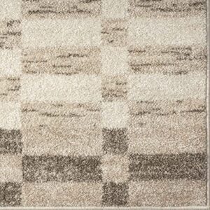 LUXE WEAVERS Checkered Geometric Beige 5x7 Area Rug, Indoor Carpet